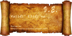 Valló Eliána névjegykártya